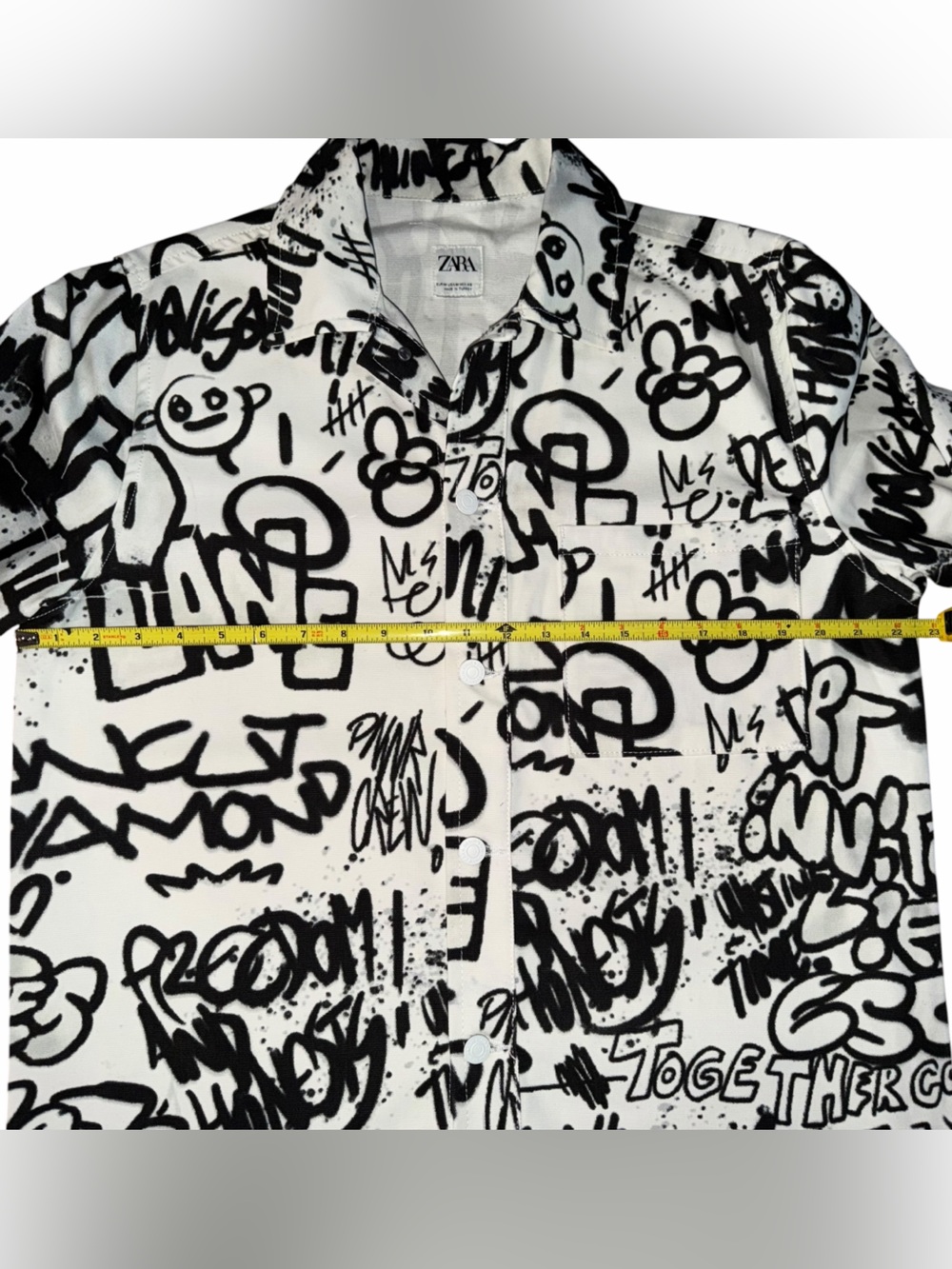 Zara Graffiti Print Overshirt Shirt Jacket M‎ Streetwear Supreme CDG Inspired - Picture 6 of 11